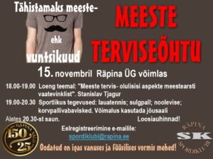 Meeste tervisepäev @ Räpina Ühisgümnaasium | Räpina | Põlva maakond | Eesti