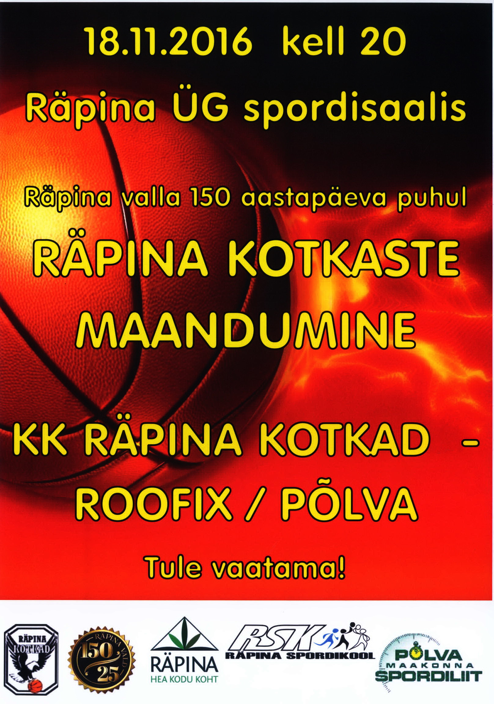 Kotkaste maandumine: KK Räpina Kotkad vs Roofix/Põlva – kultuur.rapina.ee