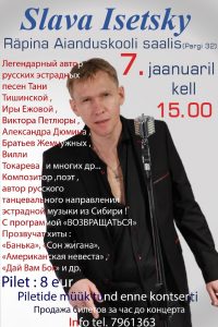 Kontsert: Slava Isetsky @ Räpina Aianduskooli saal | Räpina | Põlva maakond | Eesti