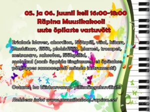 Räpina Muusikakooli uute õpilaste vastuvõtt @ Räpina Muusikakool | Räpina | Põlva maakond | Eesti