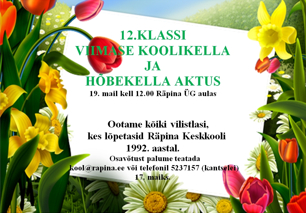 12. klassi viimase koolikella aktus @ Räpina ÜG