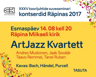 Kontsert: ArtJazz Kvartett @ Räpina Püha Miikaeli kirik | Räpina | Põlva maakond | Eesti