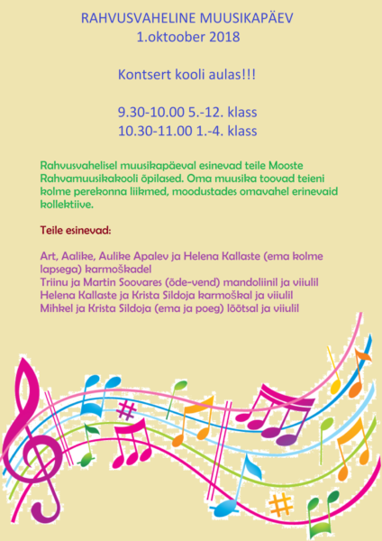 Rahvusvaheline muusikapäev 5.-12. klass