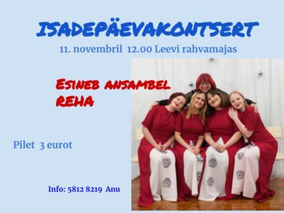 Isadepäeva kontsert Leevi rahvamajas @ Leevi Rahvamaja | Leevi | Põlva maakond | Eesti