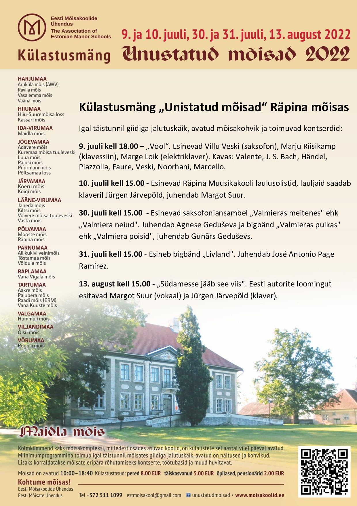 "Unustatud mõisad" kontsert: bigbänd "Livland" @ Räpina | Põlva maakond | Eesti