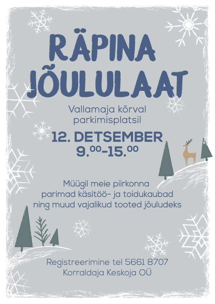 Jõululaat Räpinas @ vallamaja kõrval parkimisplatsil | Räpina | Põlva maakond | Eesti