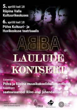 ABBA laulude kontsert @ Räpina valla kultuurikeskus | Räpina | Põlva maakond | Eesti