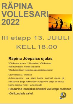 Räpina Vollesari 2022 III etapp @ Räpina jõepaisu ujula