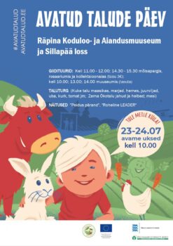 Avatud talude päev @ Räpina Koduloo- ja Aiandusmuuseum | Räpina | Põlva maakond | Eesti