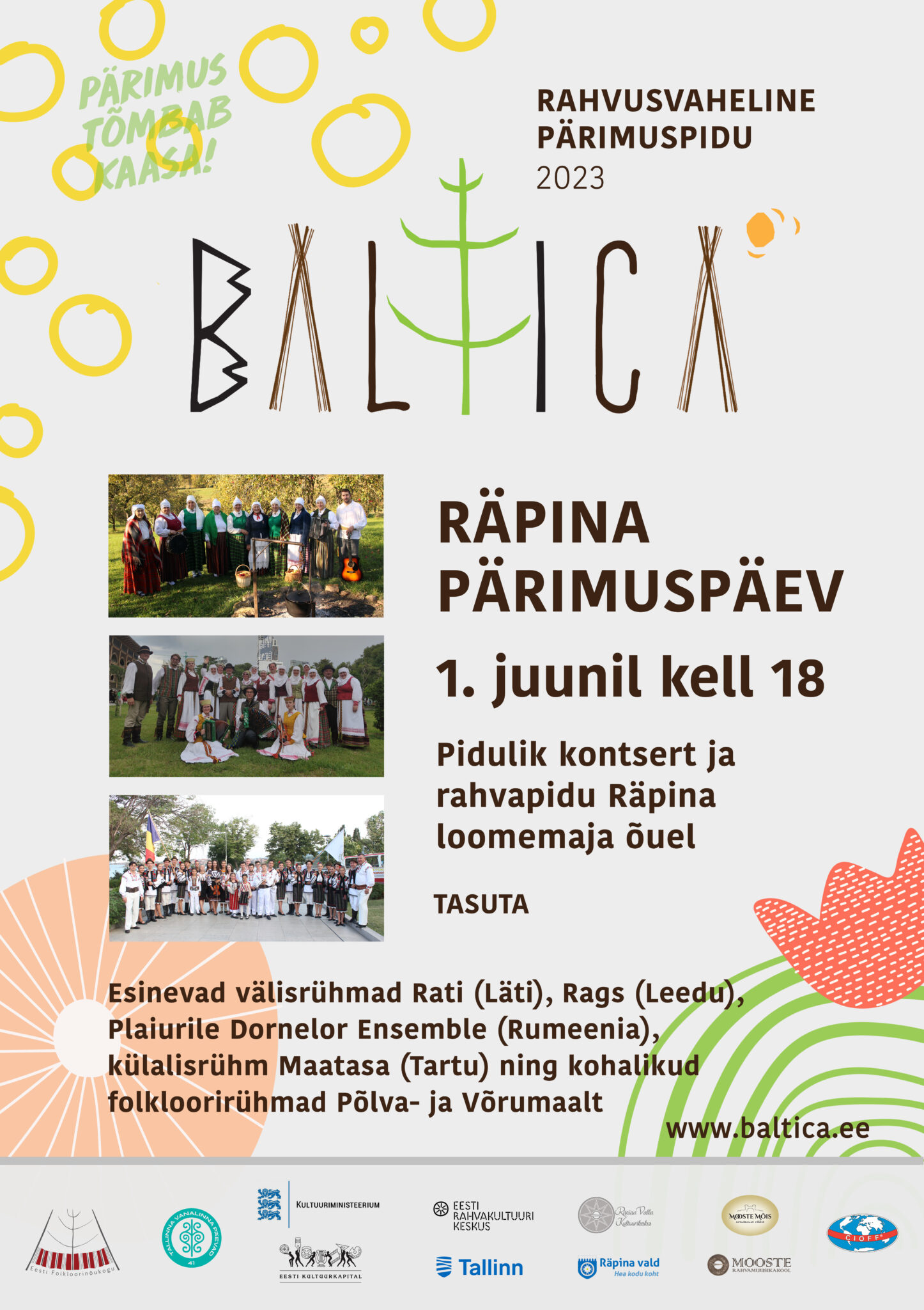 Rahvusvahelise Folkloorifestivali BALTICA 2023 maapäev @ Räpina Loomemaja juures | Räpina | Põlva maakond | Eesti