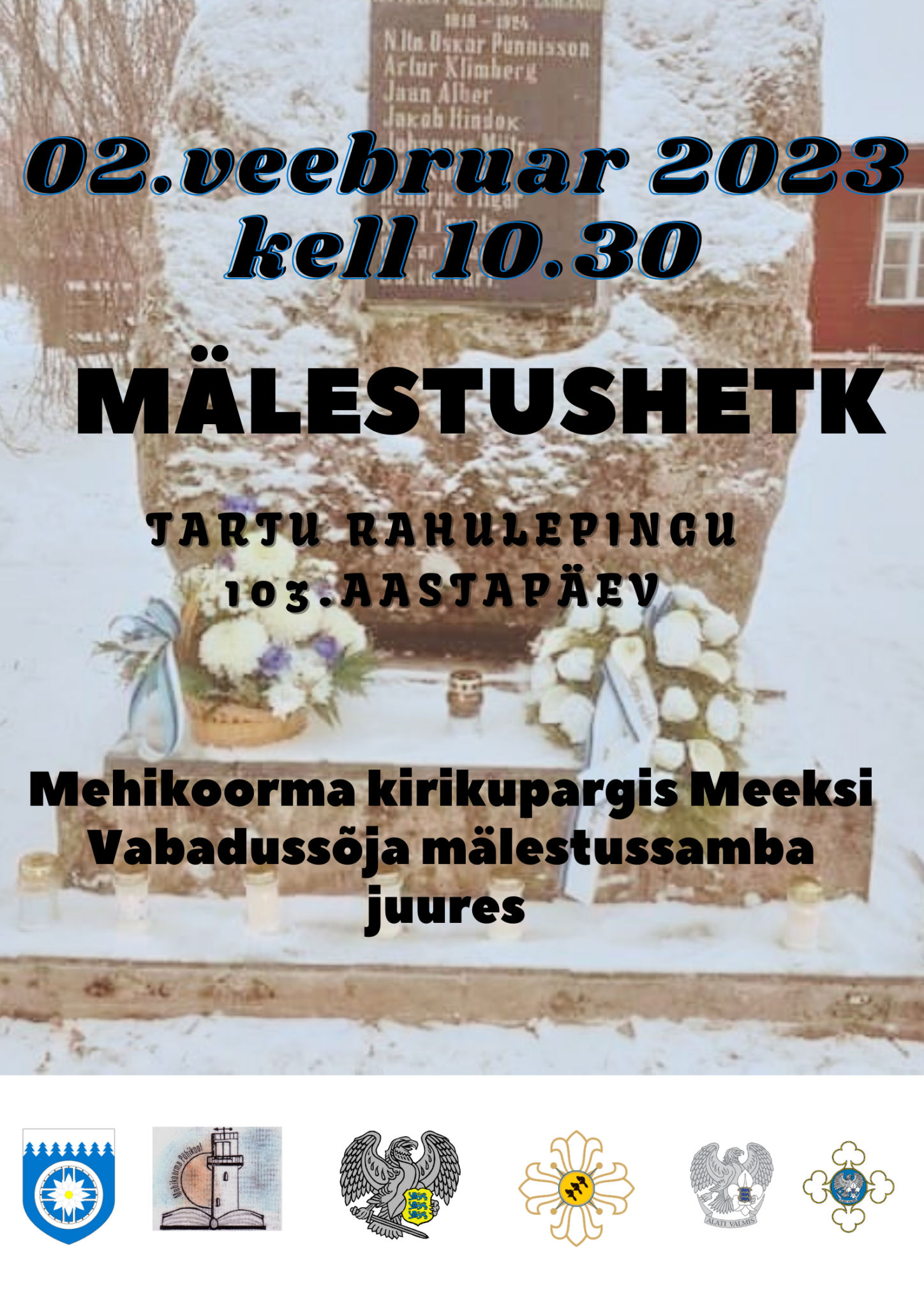 Tartu rahulepingu 103. aastapäeva mälestushetk @ Mehikoorma kiriku park | Mehikoorma | Tartu maakond | Eesti