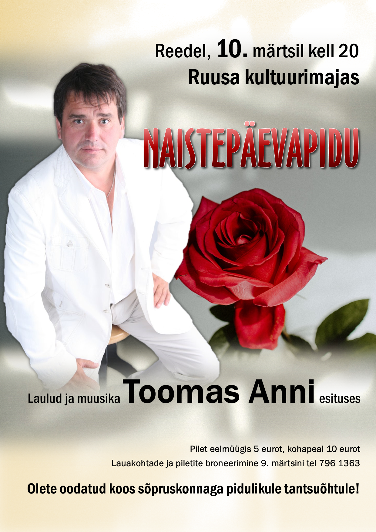 Naistepäevapidu Toomas Anniga @ Ruusa kultuurimaja | Ruusa | Põlva maakond | Eesti