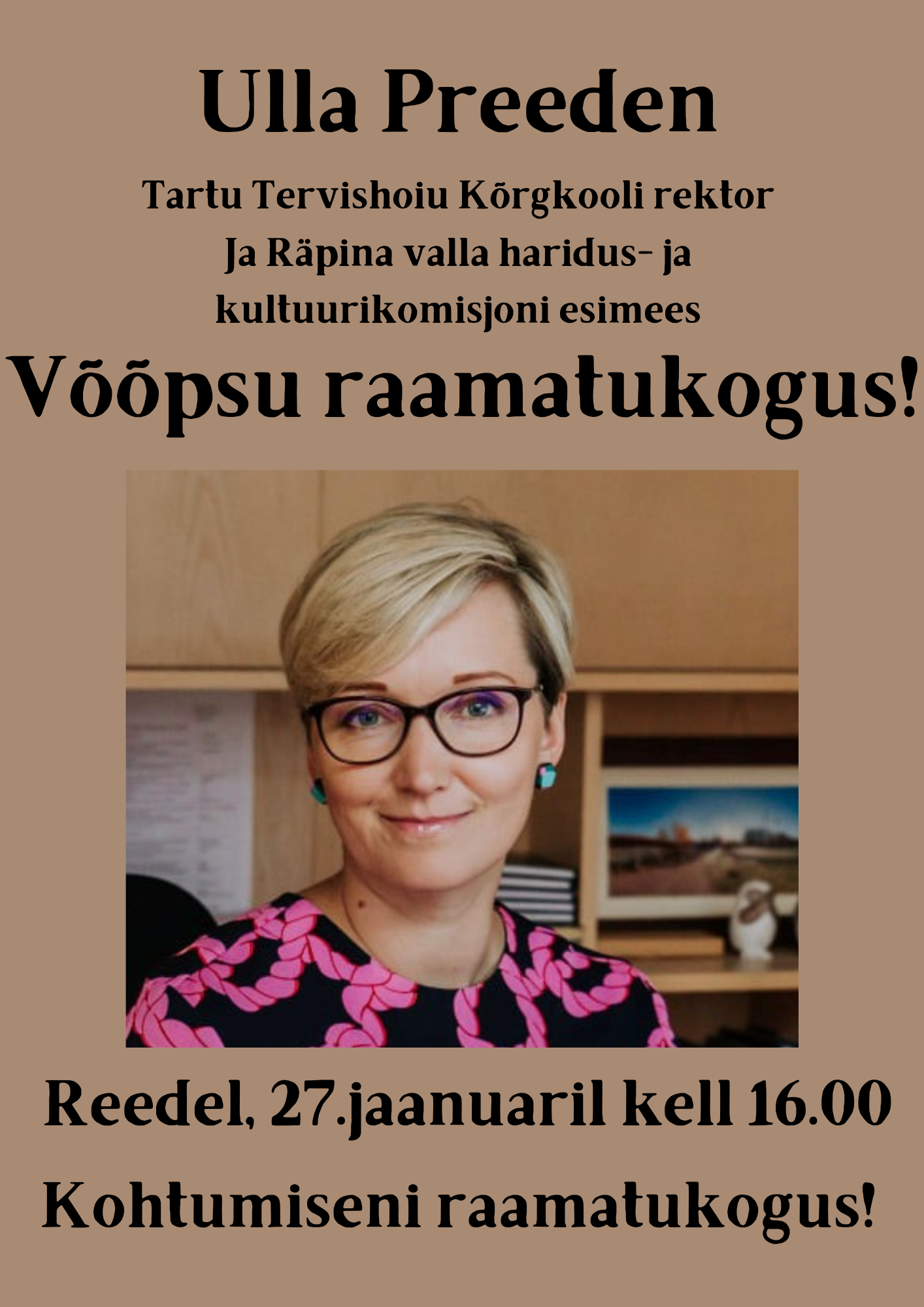 Kohtumisõhtu Ulla Preedeniga @ Võõpsu raamatukogus | Võõpsu | Põlva maakond | Eesti