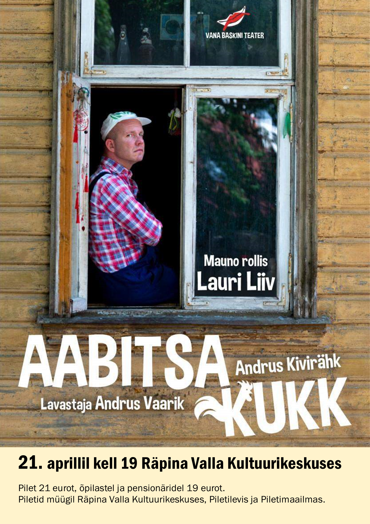Andrus Kivirähk ''Aabitsa kukk'' @ Räpina Valla Kultuurikeskus | Räpina | Põlva maakond | Eesti