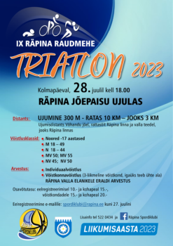 IX Raudmehe triatlon @ Räpina jõepaisu ujula