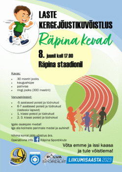 Laste kergejõustikuvõistlus Räpina kevad 2023 @ Räpina staadion