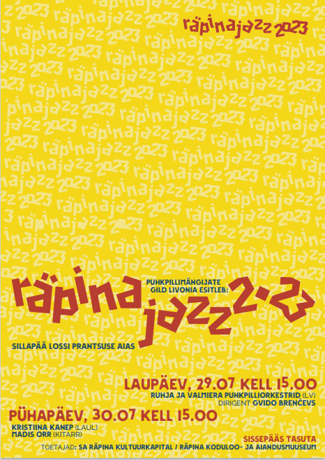 "Unustatud mõisad" kontsert "Räpina Jazz 2023" @ Sillapää loss | Räpina | Põlva maakond | Eesti