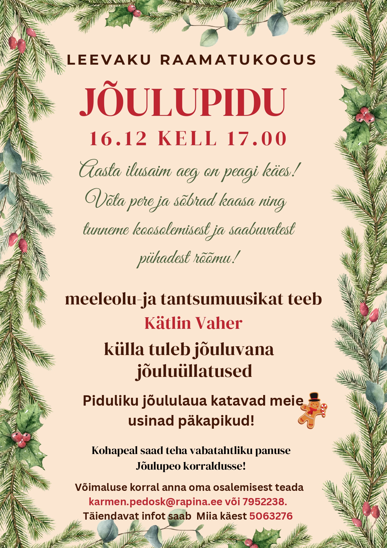 Jõulupidu Leevakul @ Leevaku raamatukogu | Leevaku | Põlva maakond | Eesti