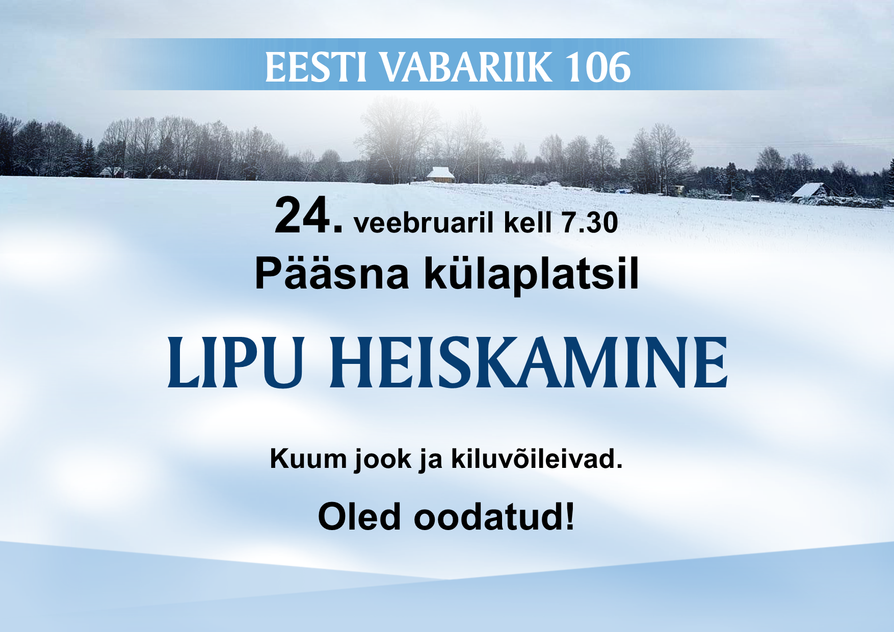 Lipu heiskamine Pääsna külaplatsil @ Pääsna külaplats | Pääsna | Põlva maakond | Eesti