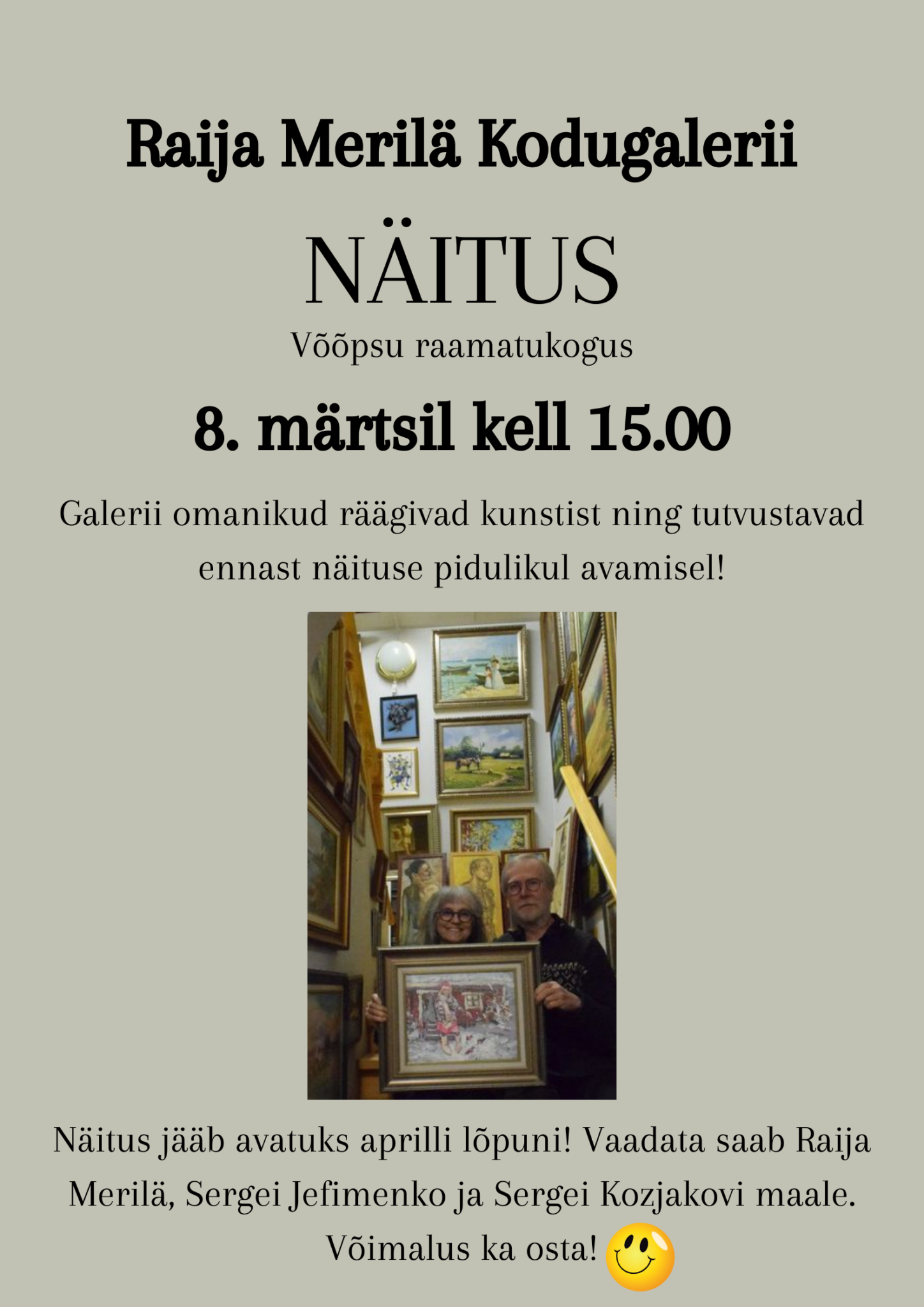 Raija Merilä Kodugalerii näitus @ Võõpsu raamatukogu