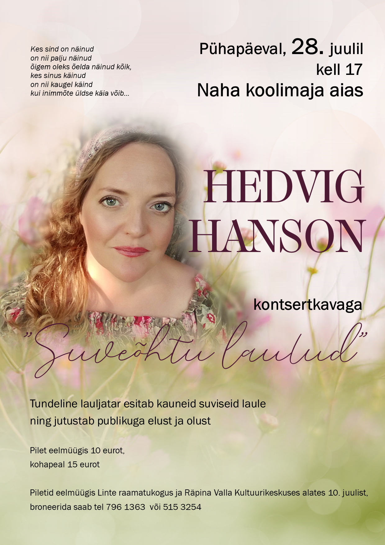 Hedvig Hansoni "Suveõhtu laulud" @ Naha koolimaja aed | Naha | Põlva maakond | Eesti