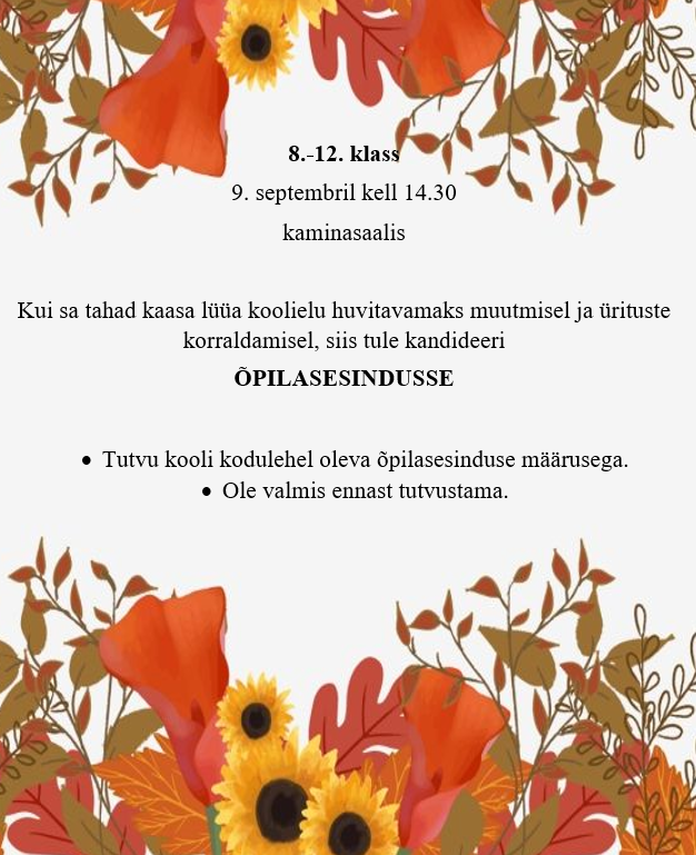 Õpilasesindusse kandideerimine