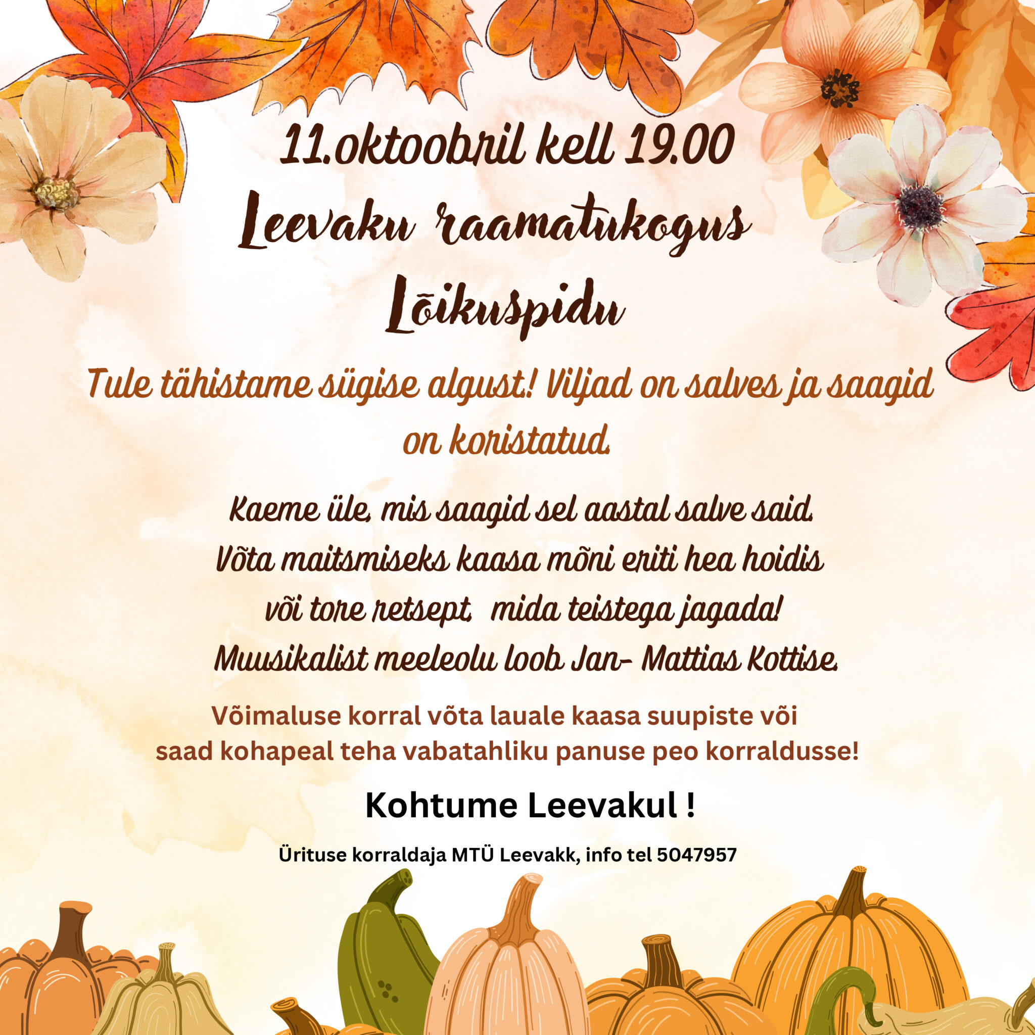 Lõikuspidu Leevaku raamatukogus @ Leevaku raamatukogu | Leevaku | Põlva maakond | Eesti