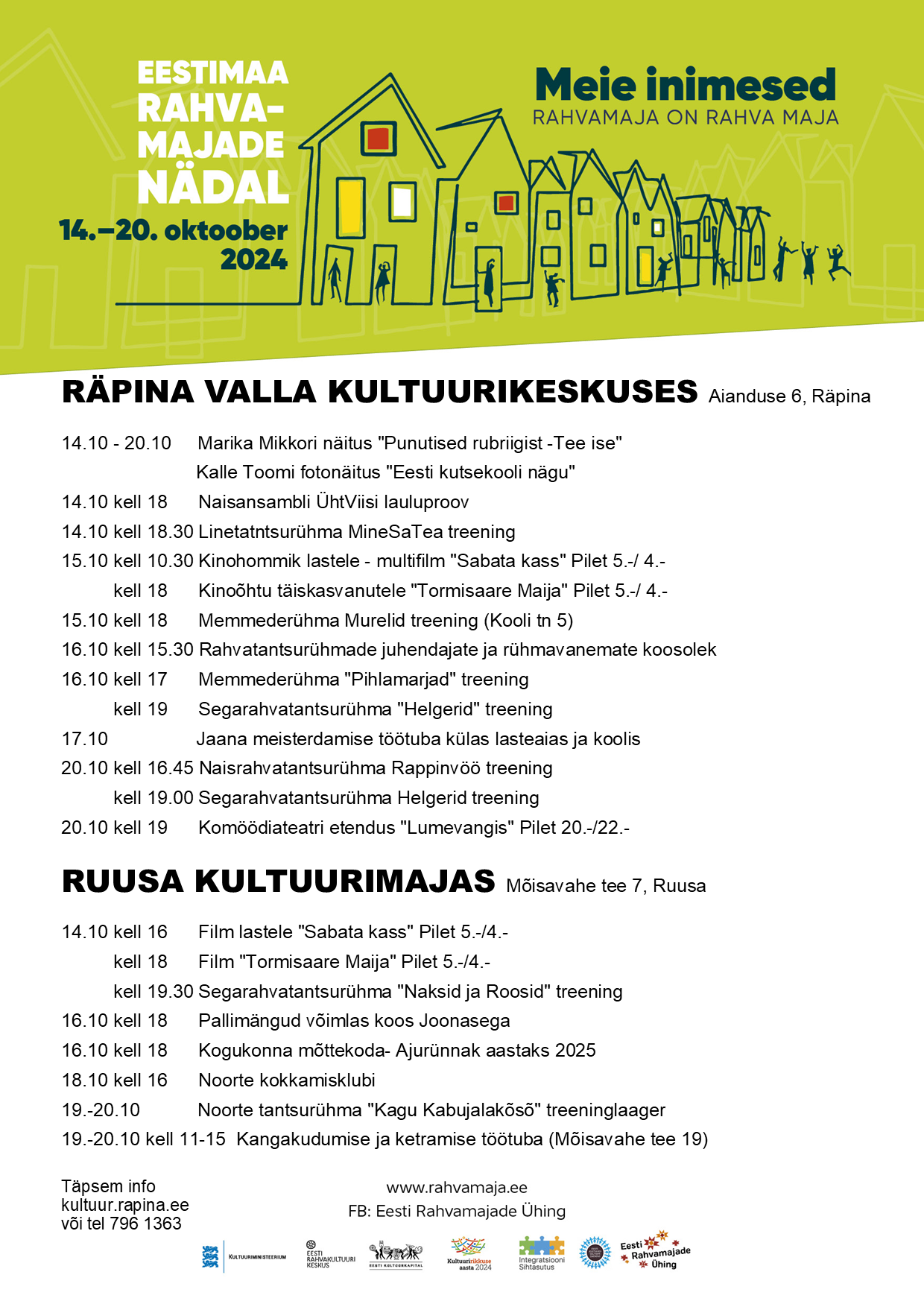 Eestimaa Rahvamajade Nädal @ Räpina Valla Kultuurikeskus/Ruusa kultuurimaja
