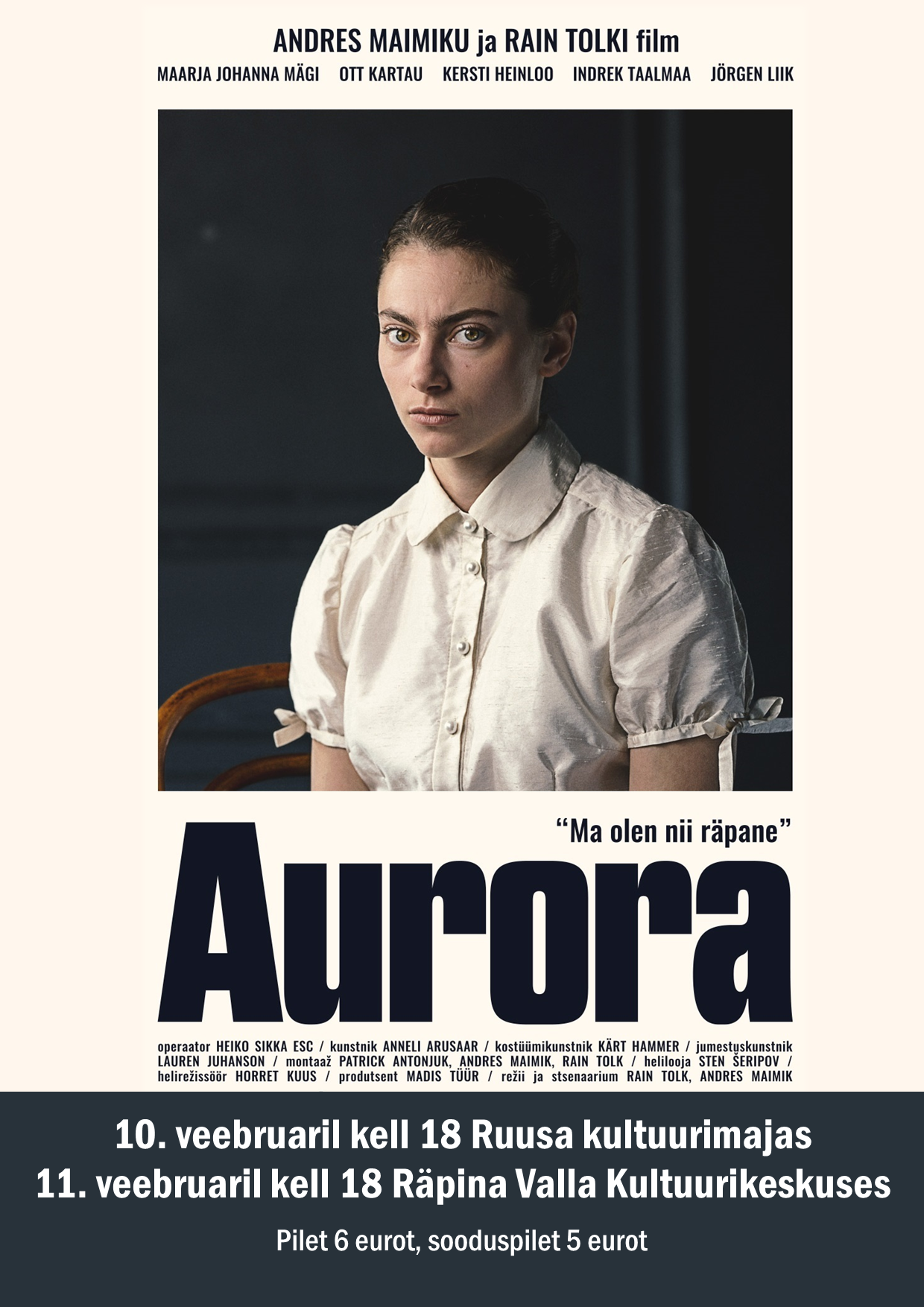 Film "Aurora" Ruusa kultuurimajas @ Ruusa kultuurimaja | Ruusa | Põlva maakond | Eesti