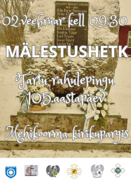 Tartu rahulepingu aastapäeva mälestushetk Mehikoorma kiriku pargis @ Mehikoorma kiriku park | Mehikoorma | Põlva maakond | Eesti