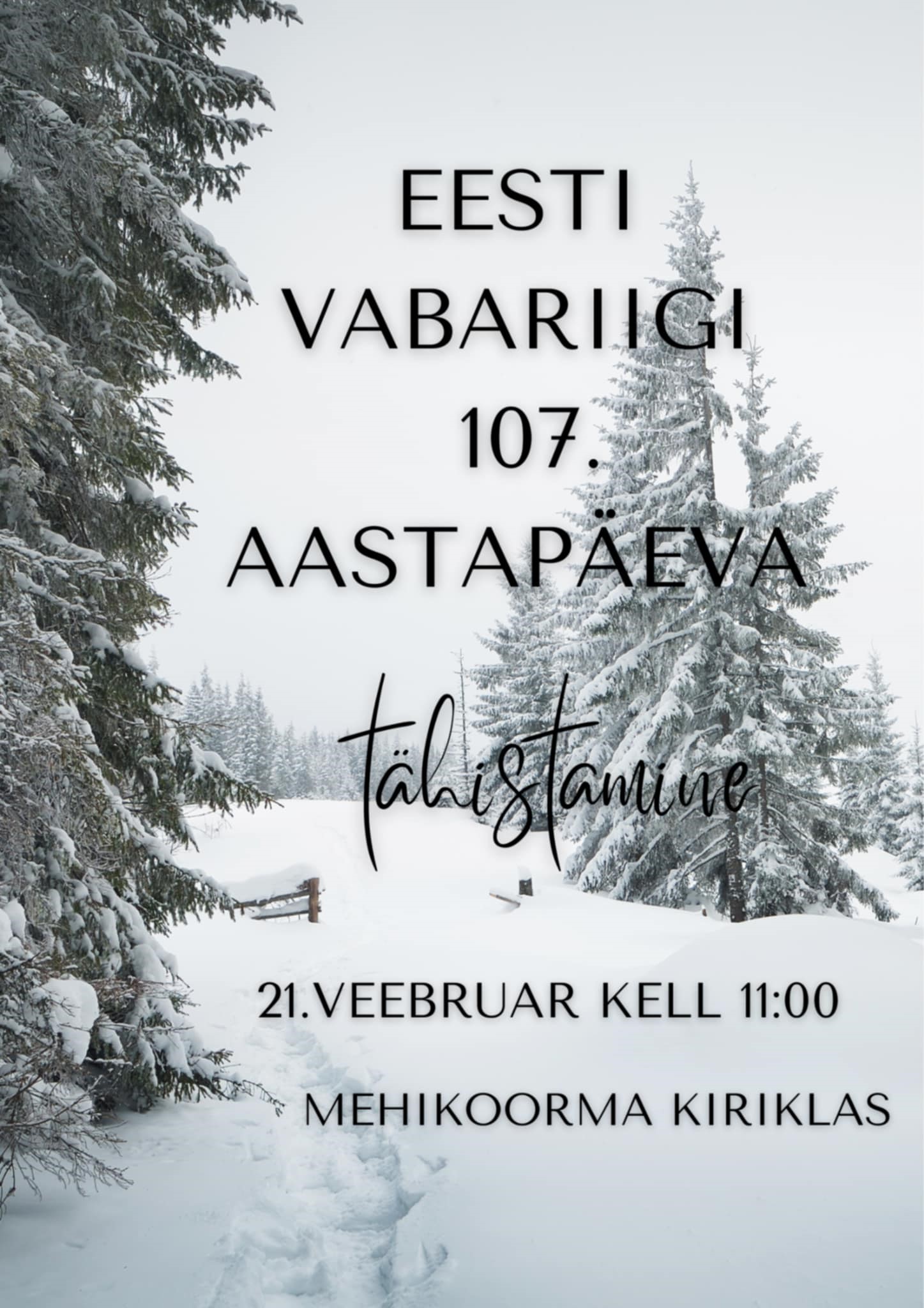 Eesti Vabariigi 107. aastapäeva tähistamine @ Mehikoorma kirikla