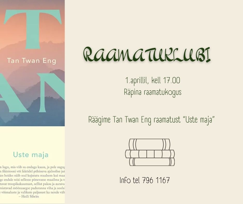 Raamatuklubi Räpina raamatukogus @ Räpina raamatukogu | Räpina | Põlva maakond | Eesti
