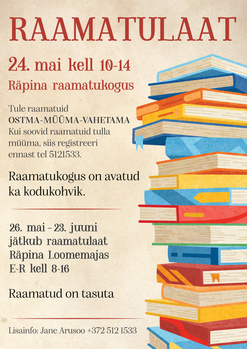 Raamatulaat Räpina raamatukogus @ Räpina raamatukogu | Räpina | Põlva maakond | Eesti