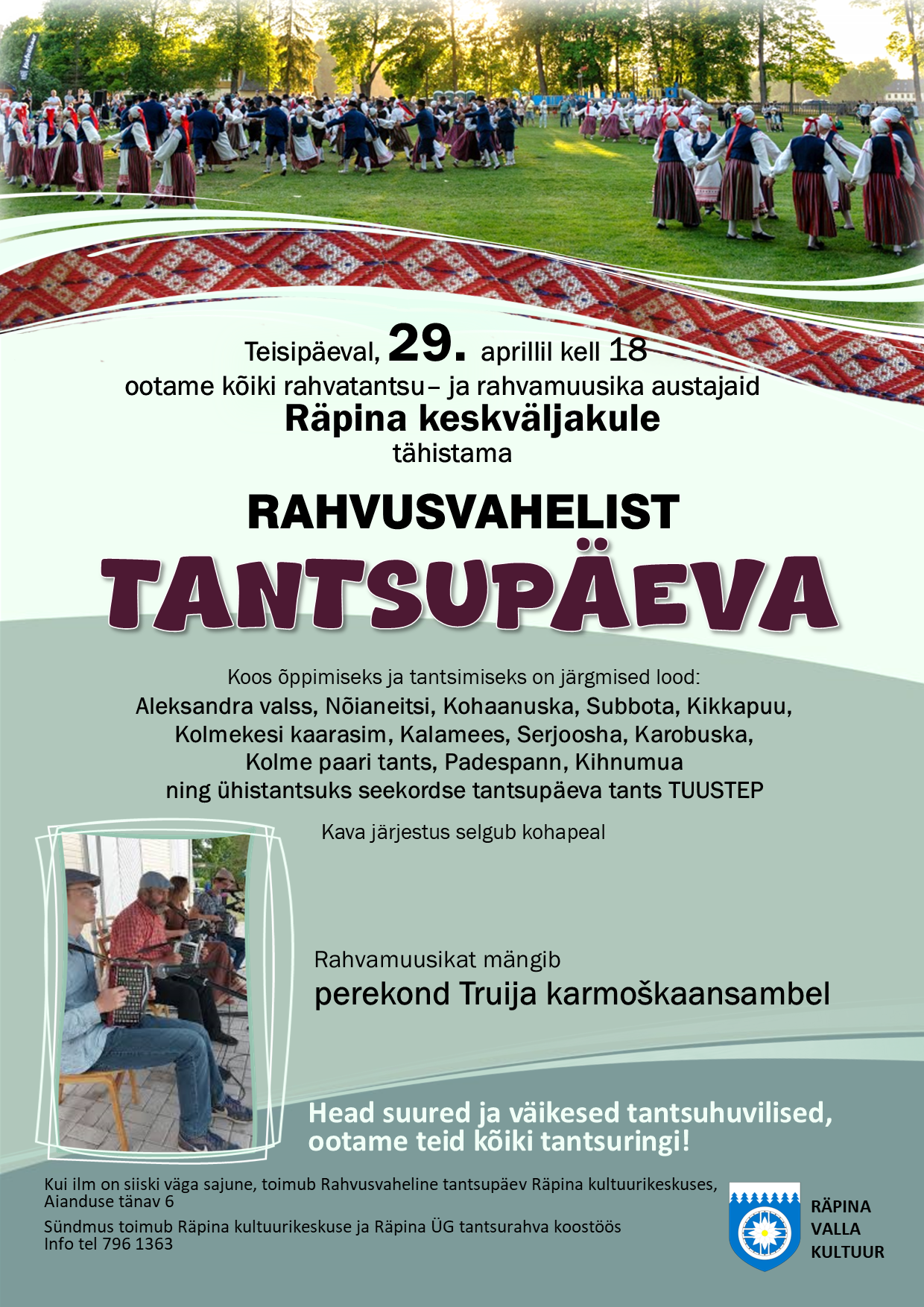 Rahvusvahelise tantsupäeva tähistamine. Tuustep. @ Räpina keskväljakul | Räpina | Põlva maakond | Eesti
