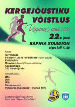 Kergejõustikuvõistlus "Räpina suvi 2025" @ Räpina staadion | Kivi-Vigala | Rapla maakond | Eesti