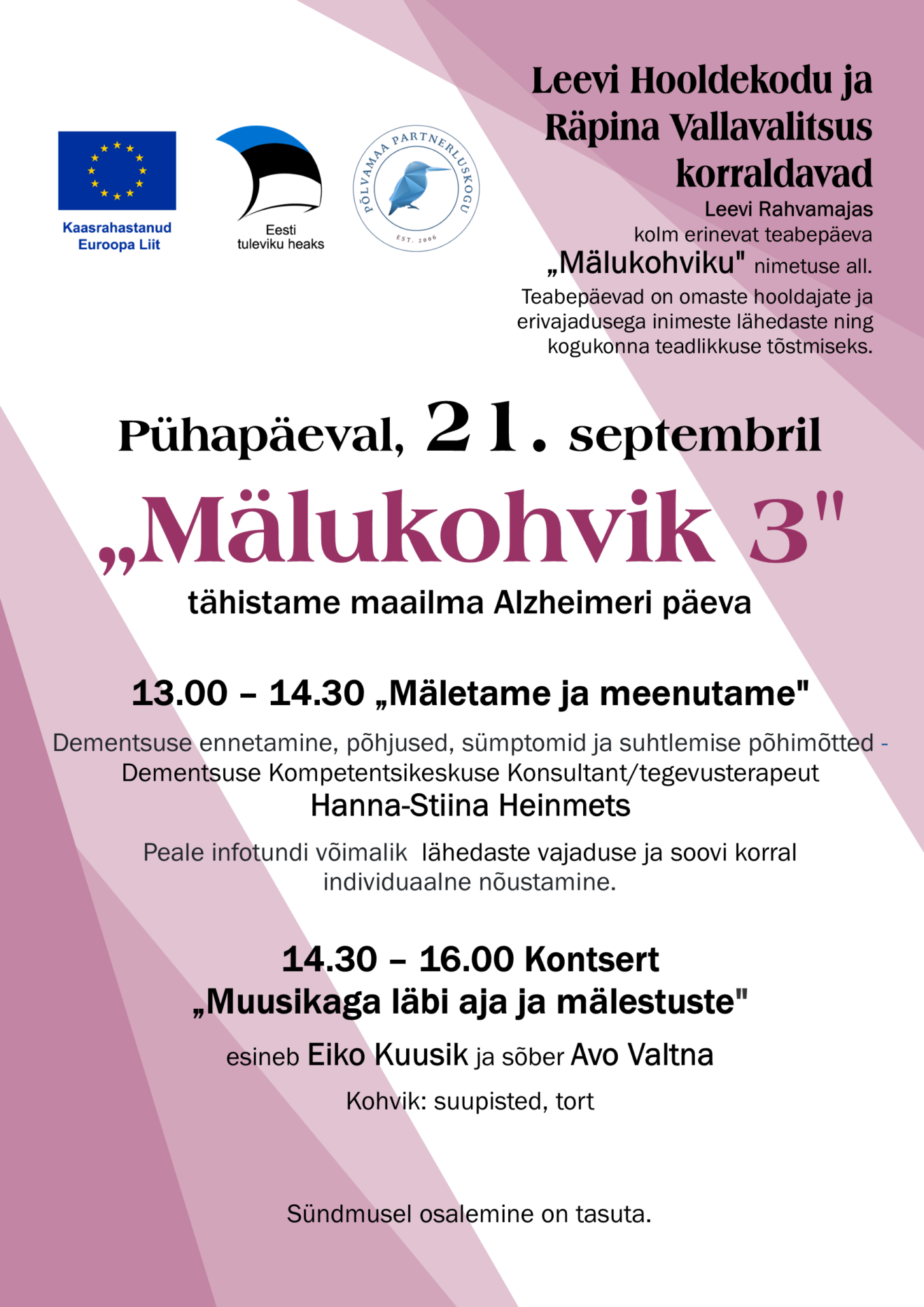 Mälukohvik 3 Leevi Rahvamajas @ Leevi Rahvamaja | Leevi | Põlva maakond | Eesti