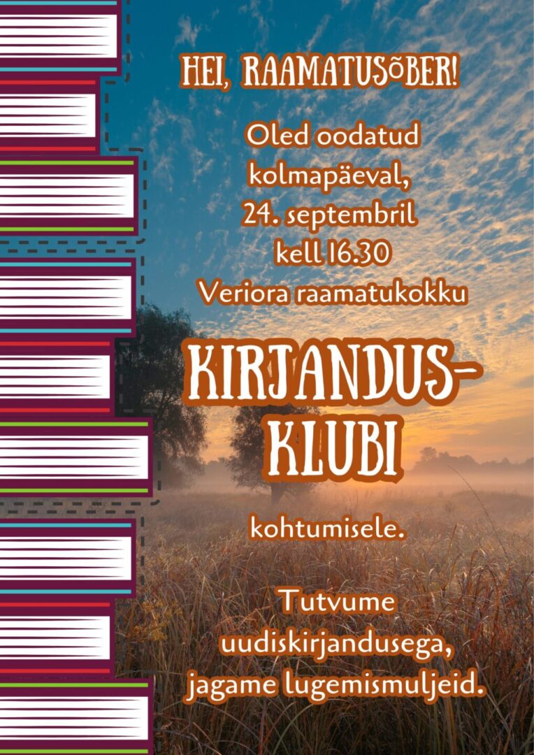 Kirjandusklubi Veriora raamatukogus @ Veriora raamatukogu | Veriora | Põlva maakond | Eesti