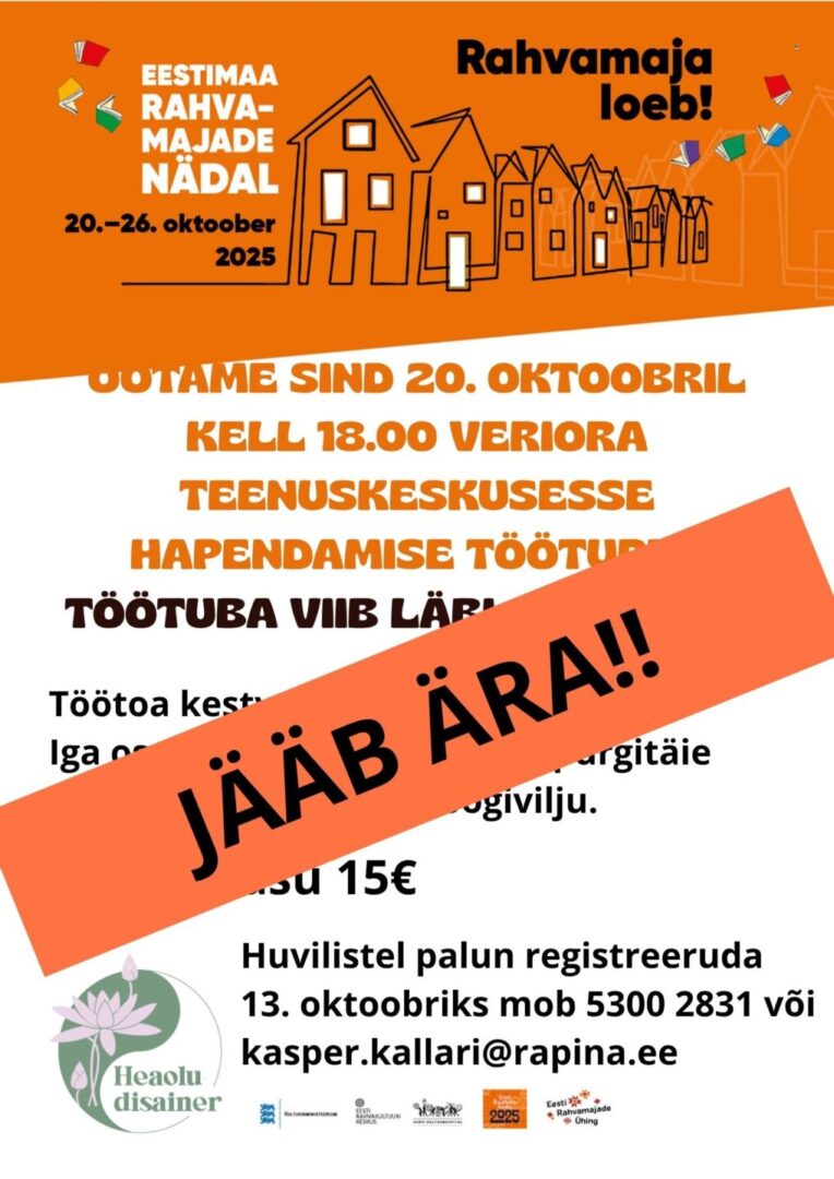 JÄÄB ÄRA! Hapendamise töötuba @ Veriora teenuskeskus | Veriora | Põlva maakond | Eesti