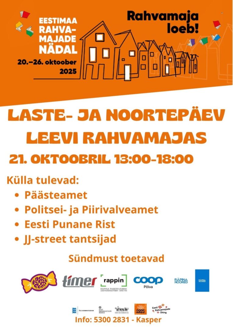 Lastepäev- ja noortepäev Leevi rahvamajas @ Leevi rahvamaja | Leevi | Põlva maakond | Eesti