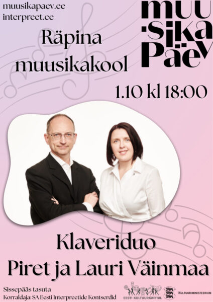 Kontsert Räpina Muusikakoolis - Lauri ja Piret Väinmaa kahel klaveril @ Räpina Muusikakool | Räpina | Põlva maakond | Eesti