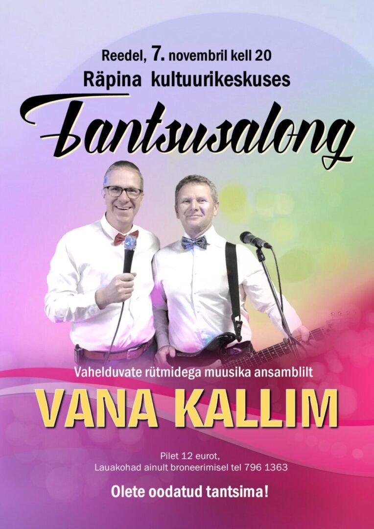 Tantsusalong ansambliga Vana kallim @ Räpina kultuurikeskus | Räpina | Põlva maakond | Eesti