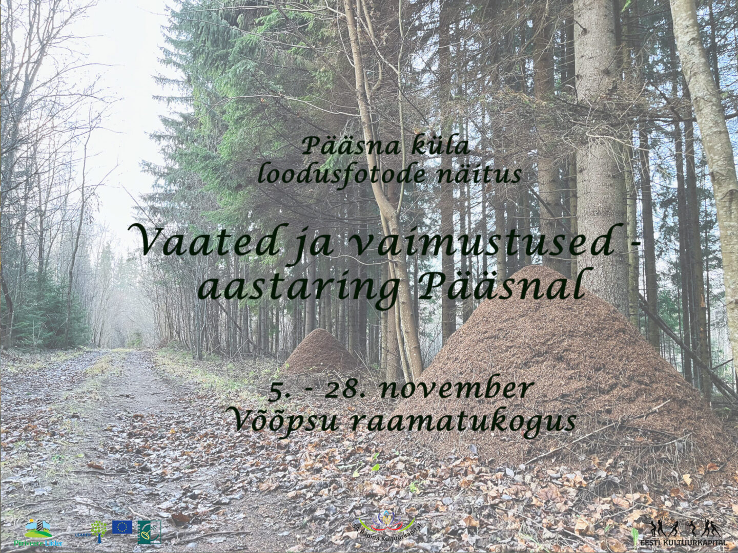 Pääsna küla loodusfotode näitus “Vaated ja vaimustused aastaring Pääsnal” Võõpsu raamatukogus