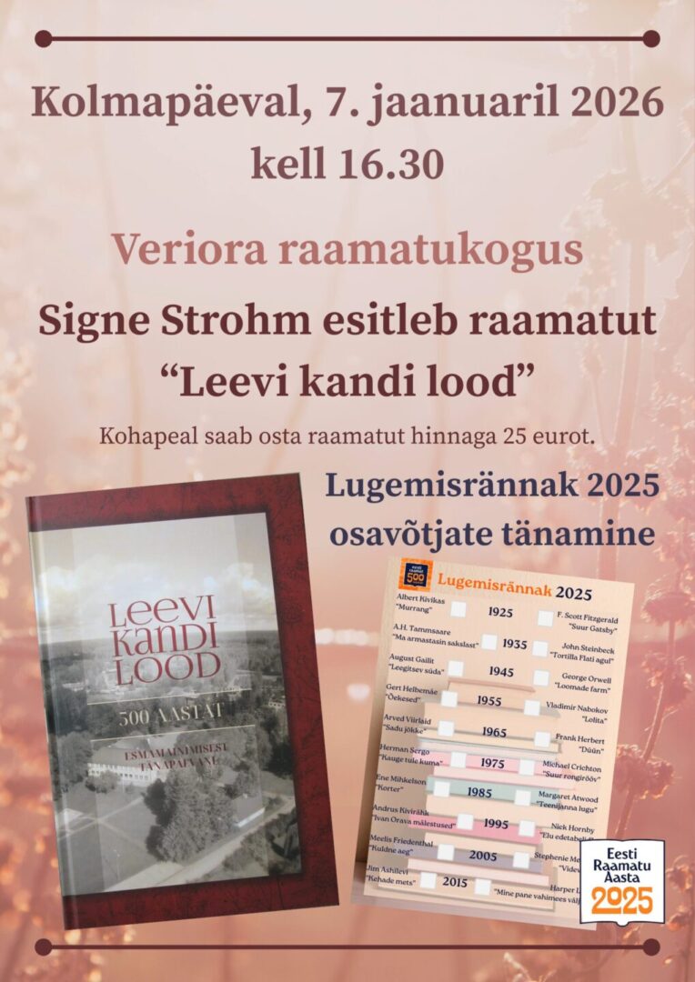 Raamatu "Leevi kandi lood" esitlus ja Lugemisrännak 2025 osavõtjate tänamine @ Veriora raamtukogu | Veriora | Põlva maakond | Eesti