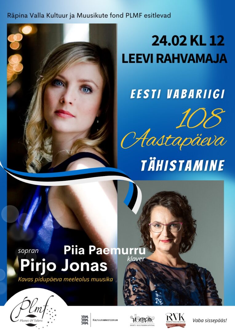 Eesti Vabariigi 108. aastapäeva kontsert Leevi rahvamajas @ Leevi rahvamaja | Leevi | Põlva maakond | Eesti