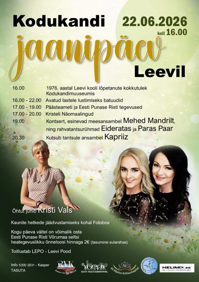 Kodukandi jaanipäev Leevil @ Leevi külaplats | Leevi | Põlva maakond | Eesti
