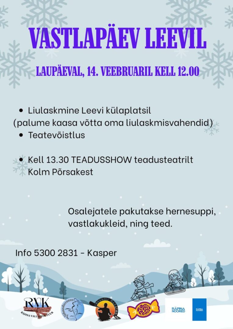 Vastlapäev Leevil @ Võhanduveere vabaõhukeskus | Leevi | Põlva maakond | Eesti