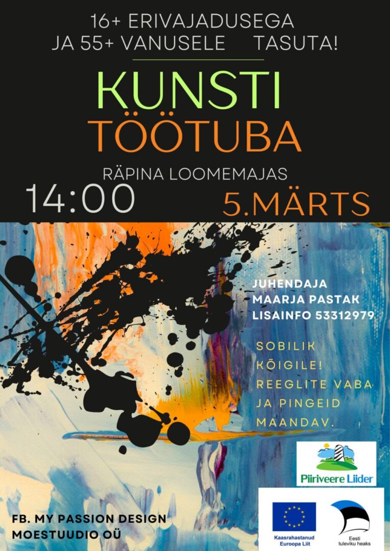 Kunsti töötuba Räpina loomemajas @ Räpina loomemaja | Räpina | Põlva maakond | Eesti