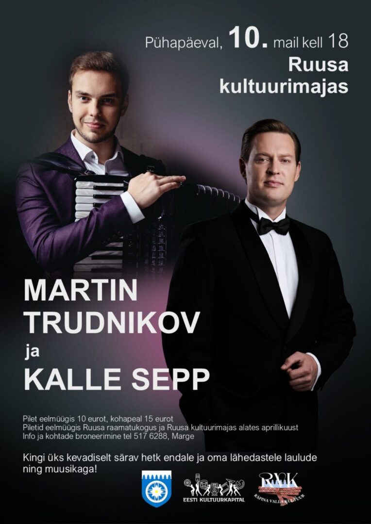 Emadepäeva kevadkontsert. Kalle Sepp ja Martin Trudnikov @ Ruusa kultuurimaja | Ruusa | Põlva maakond | Eesti