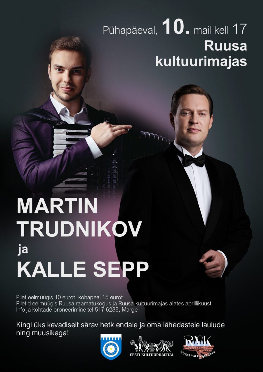 Emadepäeva kevadkontsert. Kalle Sepp ja Martin Trudnikov @ Ruusa kultuurimaja | Ruusa | Põlva maakond | Eesti