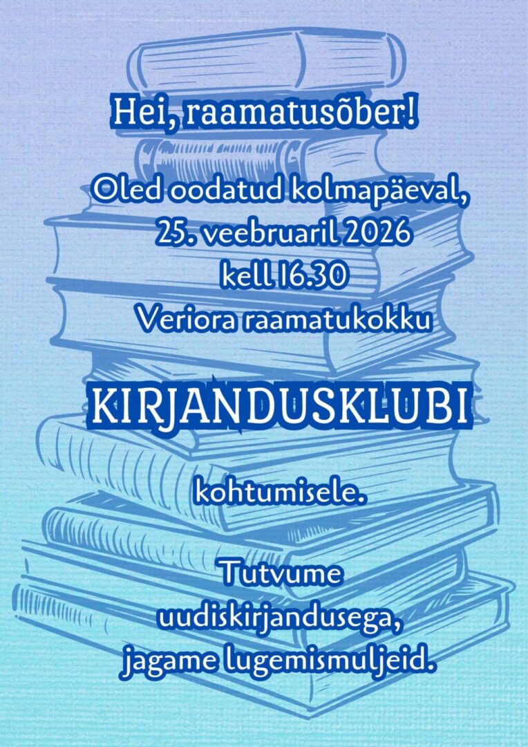 Kirjandusklubi Veriora raamatukogus @ Veriora raamatukogu | Veriora | Põlva maakond | Eesti